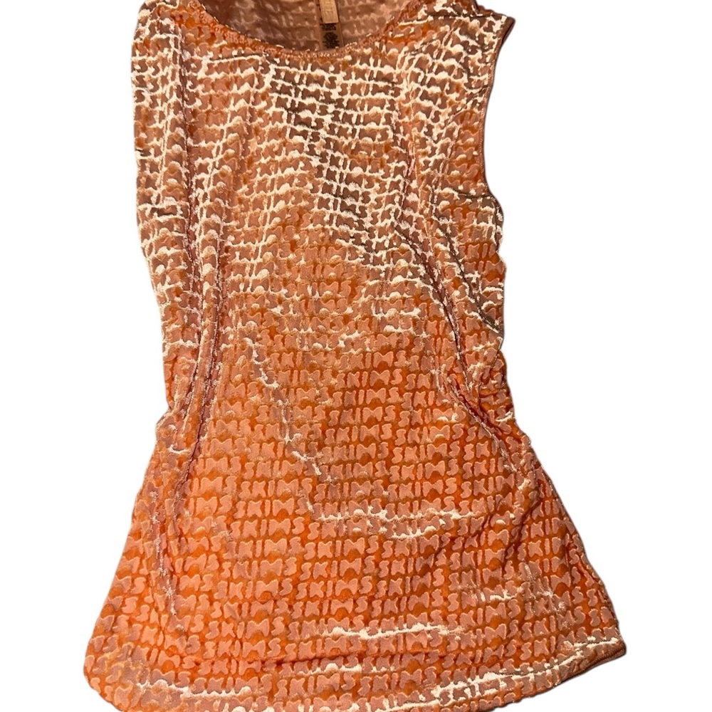 SKIMS Bodysuit Size SMALL - Pink Sienna Velvet All Over Logo Sheer Sleeveless